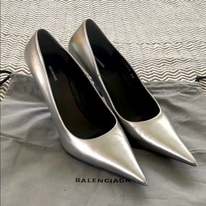 Balenciaga Square-Back Lambskin Knife Pumps